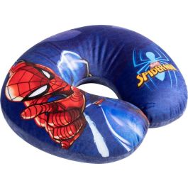 Marvel CZ10260 Almohada de Viaje Spiderman de Poliéster con Relleno de Perlas de Poliestireno, para Niños y Adultos, Certificada UE