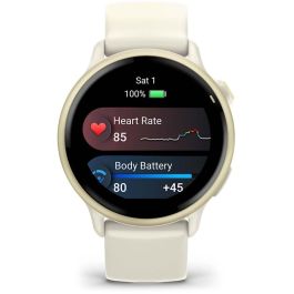 Garmin vivoactive 6 Reloj Inteligente AMOLED GPS Monitor Frecuencia Cardíaca Aluminio Bone/Lunargold