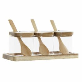 Bote Basicos DKD Home Decor Natural Transparente 8 x 1.5 x 20.5 cm Set de 3