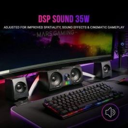 Mars Gaming MS22 Altavoces 35W Sistema 2.2 con DSP, Flujo RGB, Subwoofer Dual y Conexión Jack Universal Negros