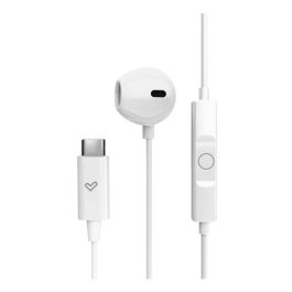 Energy Sistem Auriculares Easypods con Cable USB Tipo C, Micrófono Integrado, Diseño Ergonómico - Blanco