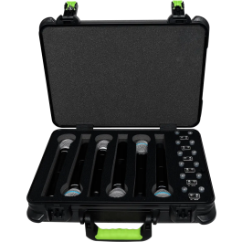 SBG Estuche de Transporte de Polietileno para 6 Micrófonos Inalámbricos con Espacio para Pilas, Cierre TSA