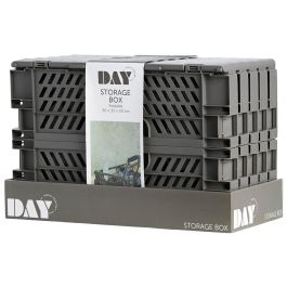 Day Caja Plegable 50X33 Dark Grey Almacenaje Apilable 27.6L Carga 45kg