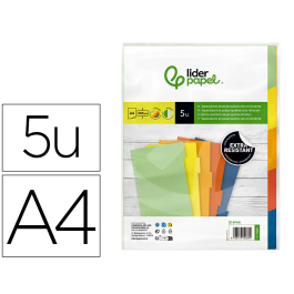 Liderpapel Juego 5 Separadores A4 Multitaladro Polipropileno 500 Micras Precio: 3.0492. SKU: B1B6CA8SBK