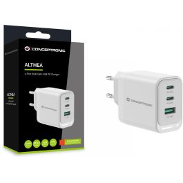 Conceptronic Cargador Pared ALTHEA21W65 65W USB-C/USB-A PD 3.0, QC 3.0, PPS Blanco