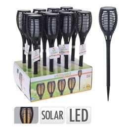 Antorcha solar con efecto llama LED, Ø10x58cm, panel solar, batería incluida