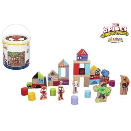Color Baby Cubo Blocs de Madera Spidey Amazing Friends con 50 Piezas para Niños +18 Meses