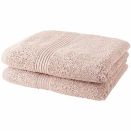Today TOD3574641225452 Set de Dos Toallas para Baño fabricadas en algodón puro 100% con medidas de 50 x 90 centímetros en tonalidad Rosa Arena.