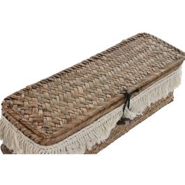 Cesta Boho DKD Home Decor Natural Blanco 12 x 10 x 32 cm Set de 3 Cesta Boho DKD Home Decor Natural Blanco 12 x 10 x 32 cm Set de 3