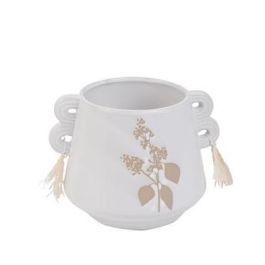 DKD Home Decor Jarrón Boho Blanco Beige Gres Hecho a Mano 15 x 13 x 18 cm (2 Unidades) Precio: 23.89000042. SKU: B1BZ736XTD