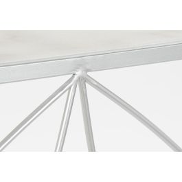 DKD Home Decor Consola Plateado Blanco Metal y Mármol 33 x 78 x 100 cm