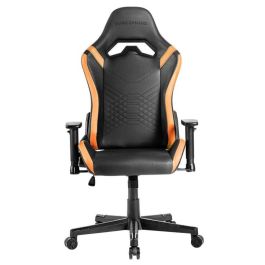 Mars Gaming Silla Gaming Pro Negra Naranja, Polipiel, Pistón Gas Clase 4, 150kg, 2D, Cojines Terciopelo, Altura Regulable, hasta 190cm
