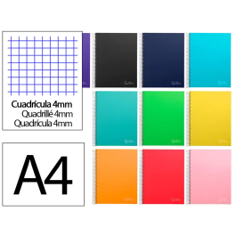 Liderpapel Cuaderno Espiral A4 Micro Jolly Tapa Forrada 140 Hojas 75gr Cuadro 4mm 5 Bandas Colores Surtidos Precio: 4.79000038. SKU: B12P4QE93H