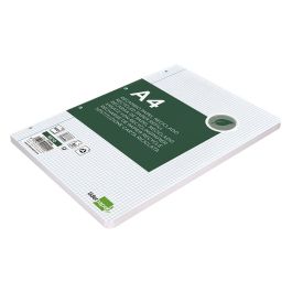 Recambio Liderpapel A4 100 Hojas Papel Reciclado 100% 80 gr-M2 Cuadro 4 mm Con Margen 4 Taladros