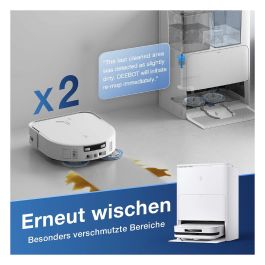 ECOVACS DEEBOT X5 OMNI Robot Aspirador con Estación de Vaciado Autónomo y Fregado, Sin Bolsa, Blanco, Forma D, 3.5L, Navegación Láser, 6400 mAh