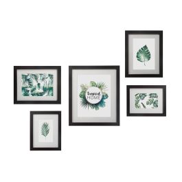 Atmosphera Conjunto de 5 marcos para fotografías en madera negro - 1 und 26x31 cm / 2 uds. 18x23 cm / 2 uds. 16x21 cm