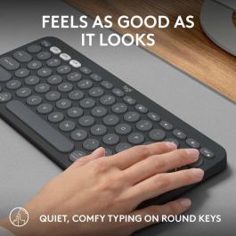 Logitech K380s Teclado Inalámbrico Bluetooth Pebble Keys 2 Multi-Dispositivo Compacto Silencioso Teclas Perfil Bajo Duración Batería 3 Años