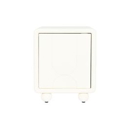 DKD Home Decor Mesita de Noche Moderna Blanco 1 Puerta 40 x 55 x 45 cm