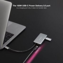 Nanocable 10.16.1005 Hub USB-C 3.2 Gen1 con 3 USB-A 3.0, 1 USB-C 3.2 Gen1 y 1 USB-C PD 100W Carga, Gris 15cm Nanocable 10.16.1005 Hub USB-C 3.2 Gen1 con 3 USB-A 3.0, 1 USB-C 3.2 Gen1 y 1 USB-C PD 100W Carga, Gris 15cm