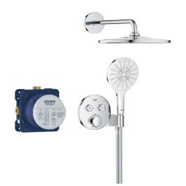 Grohe 34877000 Conjunto de Ducha Empotrado con Mezclador Termostático y Todo Tipo de Chorros - Gris