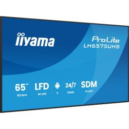 Iiyama LH6575UHS-B2AG Monitor 65" 4K UHD Panel IPS, Brillo 500cd/m², Operación 24/7, Android 11, Altavoces, Negro