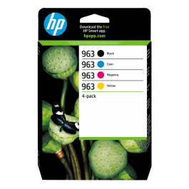 HP Pack 4 Cartuchos de Tinta Original 963 - Negro, Cian, Magenta, Amarillo - Rendimiento Negro 1000 págs / Color 700 págs - Compatible con OfficeJet Pro 9010, 9012, 9015 y más Precio: 117.88999992. SKU: S55078461