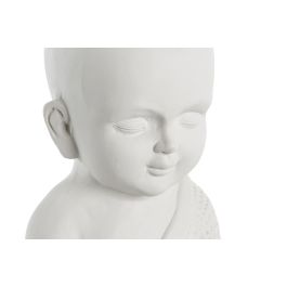 DKD Home Decor Figura Decorativa Oriental de Monje Blanco en Magnesia - Set de 2 Unidades 19x25.5x39 cm