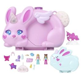 Mattel Jft88 Estuche 2 en 1 Cofre-Bolso Polly Pocket Diversión con Conejitos, Muñecas y 12 Accesorios de Fantasía
