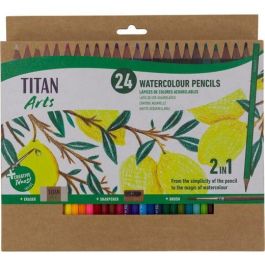 Titan Arts Lápices De Colores Acuarelables Surtidos Estuche 24 Ud + Pincel + Goma + Sacapuntas Precio: 6.9900006. SKU: B15XWNB9GF