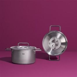 Fissler Pure Profi Cacerola de Acero Inoxidable 20 cm con Tapa de Metal, Apto para Inducción, 2.4L - 08612420000/0