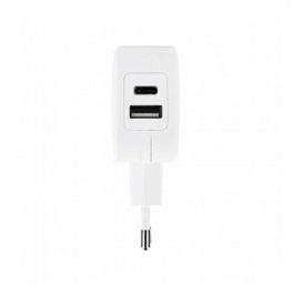 TooQ TQWC-2SC02WT Cargador de Pared USB Tipo-C y USB A 27W Blanco