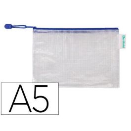 Bolsa Multiusos Tarifold Pvc Din A5 Apertura Superior Con Cremallera Portaboligrafo Y Correa Azul 8 unidades