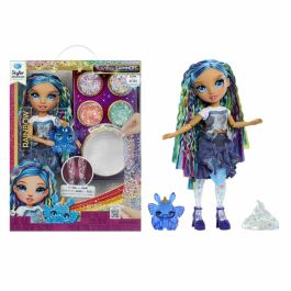 Rainbow High Muñeca Skyker 22 cm Azul con Slime Transparente y Diferentes Tipos de Brillo. Edad 4+ años.