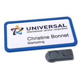 Avery 4839B-L Caja 10 Portanombres Placa Identificativa Azul Con Imán Extra Fuerte 37x75 mm