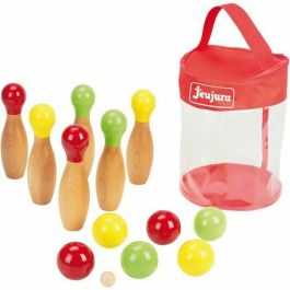 Jeujura Juegos de bolos y petanca de madera con 6 bolos y 6 bolas, bolsa de almacenamiento, a partir de 3 años Precio: 54.49999962. SKU: S7162858