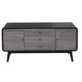 Mueble Tv Moderno DKD Home Decor Negro Natural 50 x 58 x 120 cm