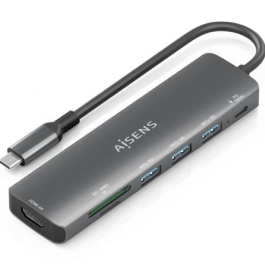 Aisens ASUC-7P025-GR Docking Estación USB-C 7 en 1: HDMI 4K, 3x USB 3.0, USB-C PD 100W, Lector SD/Micro SD, Gris. Precio: 18.49999976. SKU: B1DWJB8SDG