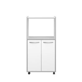 LISTO Carro de Cocina L 60cm Blanco – Mueble Bajo Auxiliar 2 Puertas Melamina Mate – Hecho en Francia
