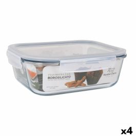 Fiambrera Hermética Santa Clara Transparente Rectangular 2,4 L (4 Unidades) Fiambrera Hermética Santa Clara Transparente Rectangular 2,4 L (4 Unidades)