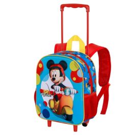 Mochila 3D con Ruedas Pequeña Scooter Disney Mickey Mouse Azul