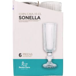 Santa Clara Copa de Champagne Sonella Transparente, 150 cc. Medidas: 5,5 cm de diámetro x 18,5 cm de alto. Peso: 324 g. (36 Unidades)