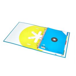 Carpeta Con Recambio Antartik A4 Cuadro 5 mm Forrada 4 Anillas 40 mm Redondas Con Solapa Color Azul