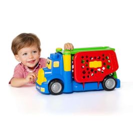 Molto Camión Portacoches 82 cm con 1 Coche y 10 Blocks, Luces y Sonidos, Pilas Incluidas, Plástico para Niños 1+ Años