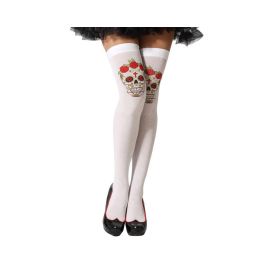 Medias Halloween Catrina Blanco Mujer Adulto