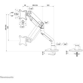 Neomounts Soporte de Mesa DS70S-950BL1 para Pantallas de 17-49" con Resorte de Gas, Negro