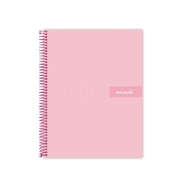 Cuaderno Espiral Liderpapel A4 Micro Crafty Tapa Forrada 120H 90 gr Cuadro 5 mm 5 Bandas 4 Colores Color Rosa