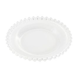 DKD Home Decor Plato Básico de Cristal Transparente 15.6x1.7x15.6 cm, Apto para Microondas y Lavavajillas