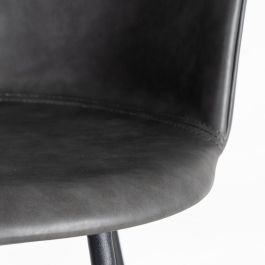 Taburete Negro Metal / Simil Piel 44,50 X 48,50 X 93,50 cm