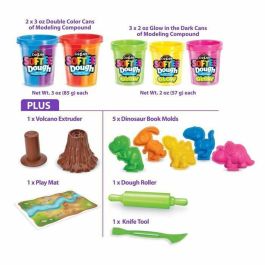 LEXIBOOK LEX3380743110127 - Kit de Dinosaurio en Plastilina Moldeable y Fluorescente