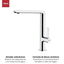 Grifo Monomando Teka FO 915 Plateado Metal